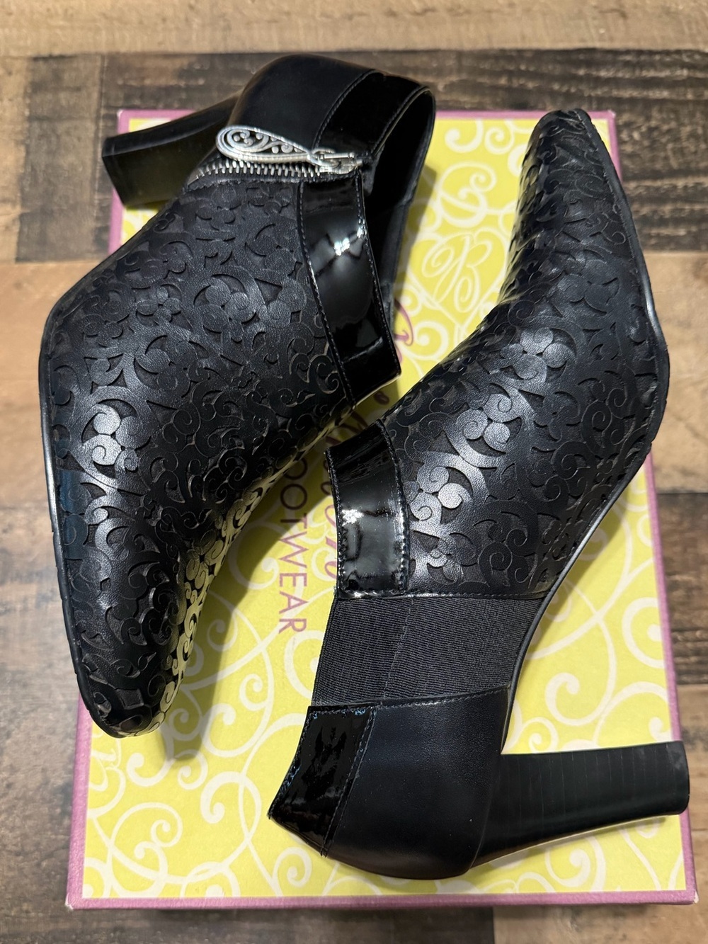 Brighton ‘Rhythm’ Black Cut-Out Leather Ankle Booties